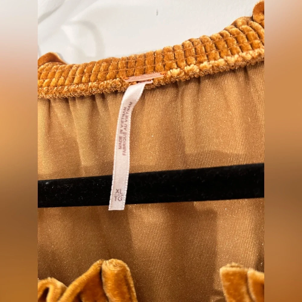 Free People Orange Velvet Blouse - Picture 7 of 8